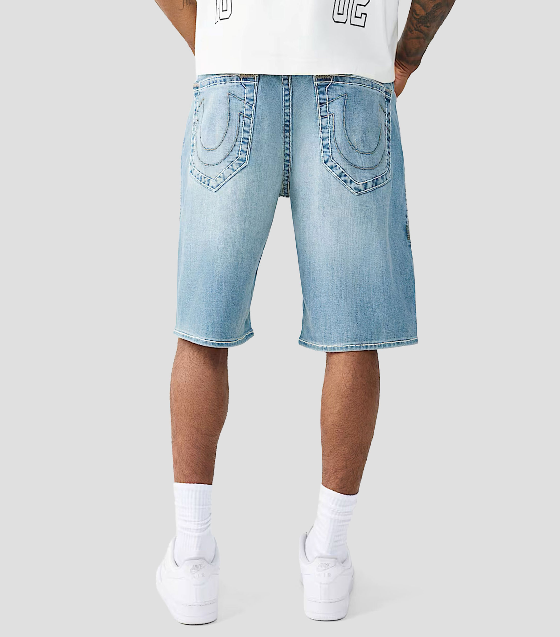 Short de mezclilla deslavado Hombre